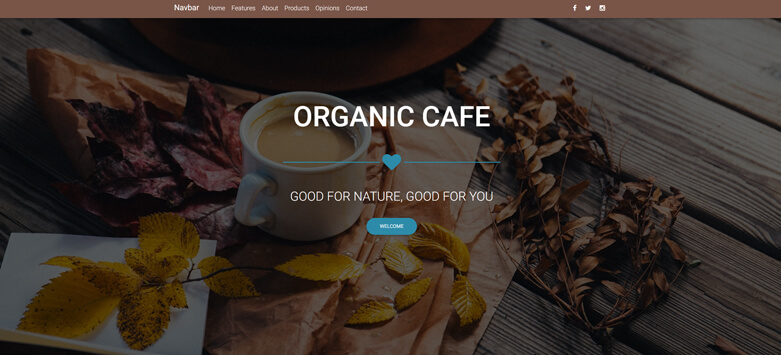 Cafe Landing Page - Material Design for WordPress